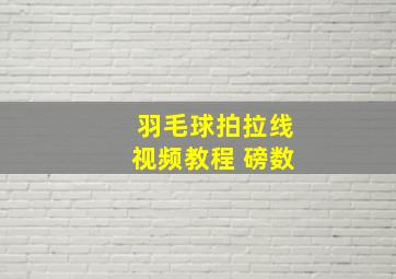 羽毛球拍拉线视频教程 磅数